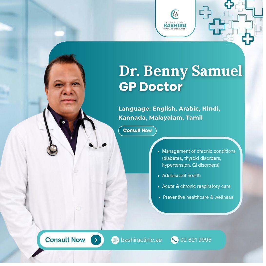 Dr Benny Samuel, general practitioner at Bashira Specialized Medical Clinic